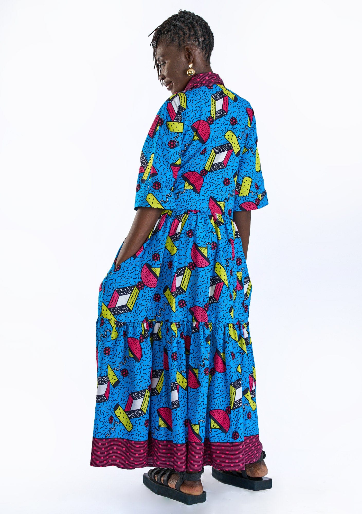 YEVU Women - Dress Tiered Maxi Dress - Corkscrew