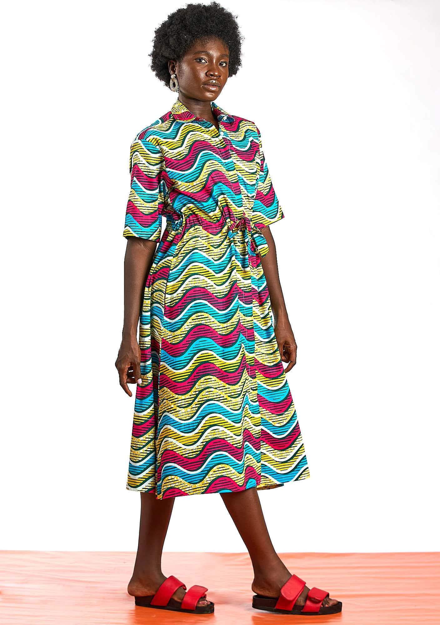 Drawstring 2025 midi dress