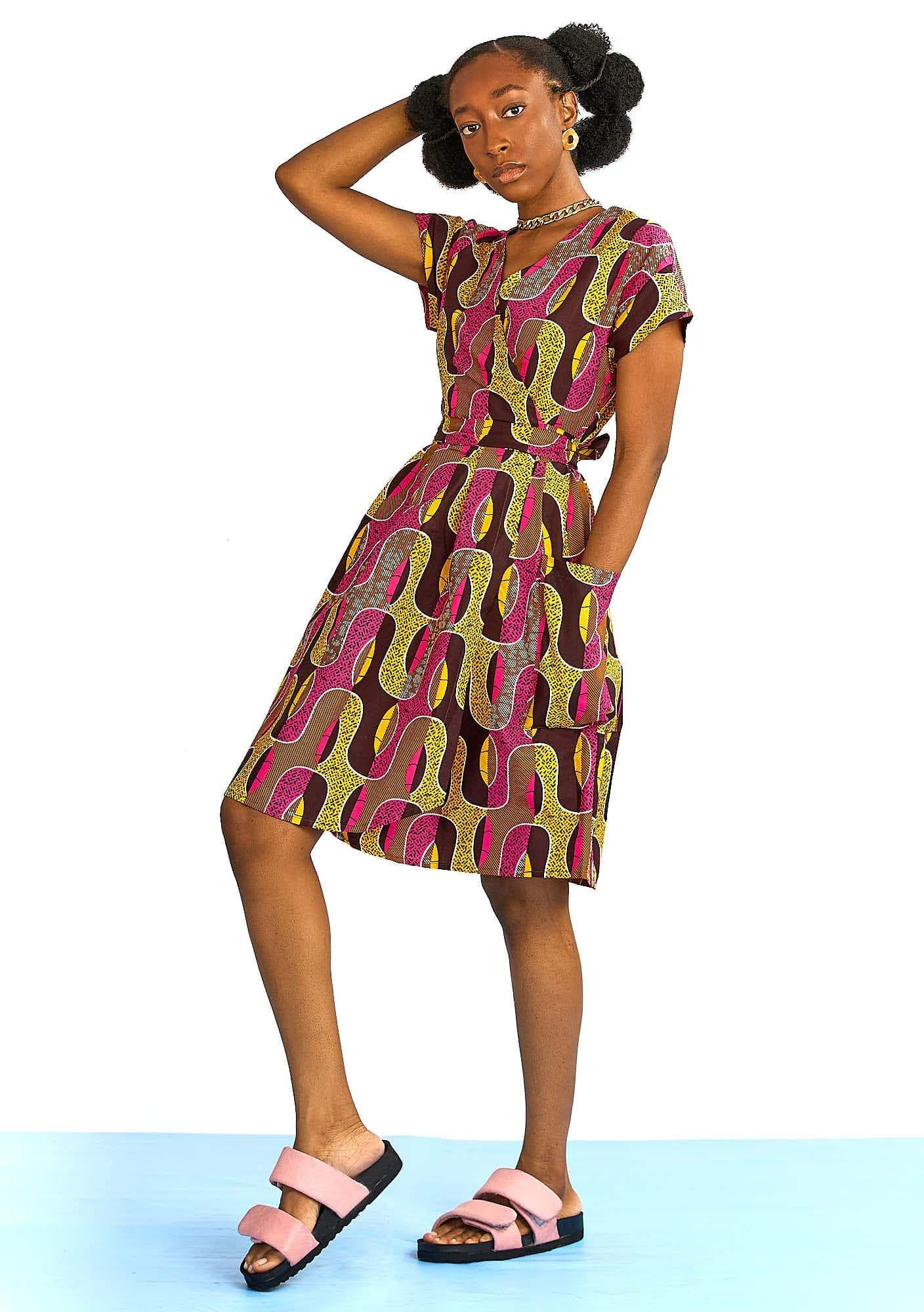 YEVU VIP Women - Dress Half Length Wrap Dress - Peanut Butter