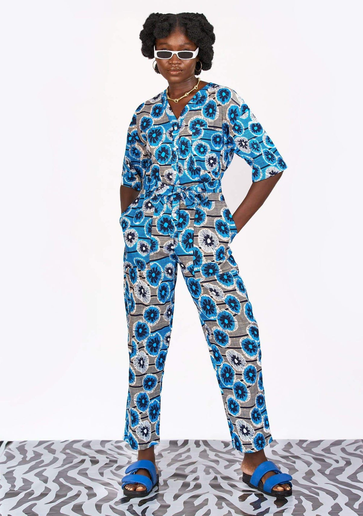 Lax Jumpsuit - Blue Poppies – YEVU