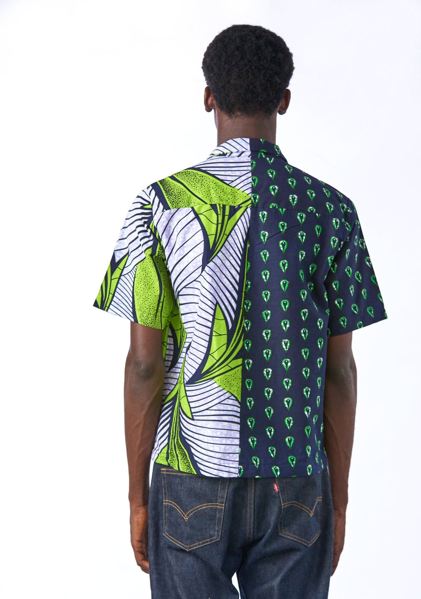 YEVU VIP Men - Shirt Mixed Print Shirt - Flight / Green Eyes