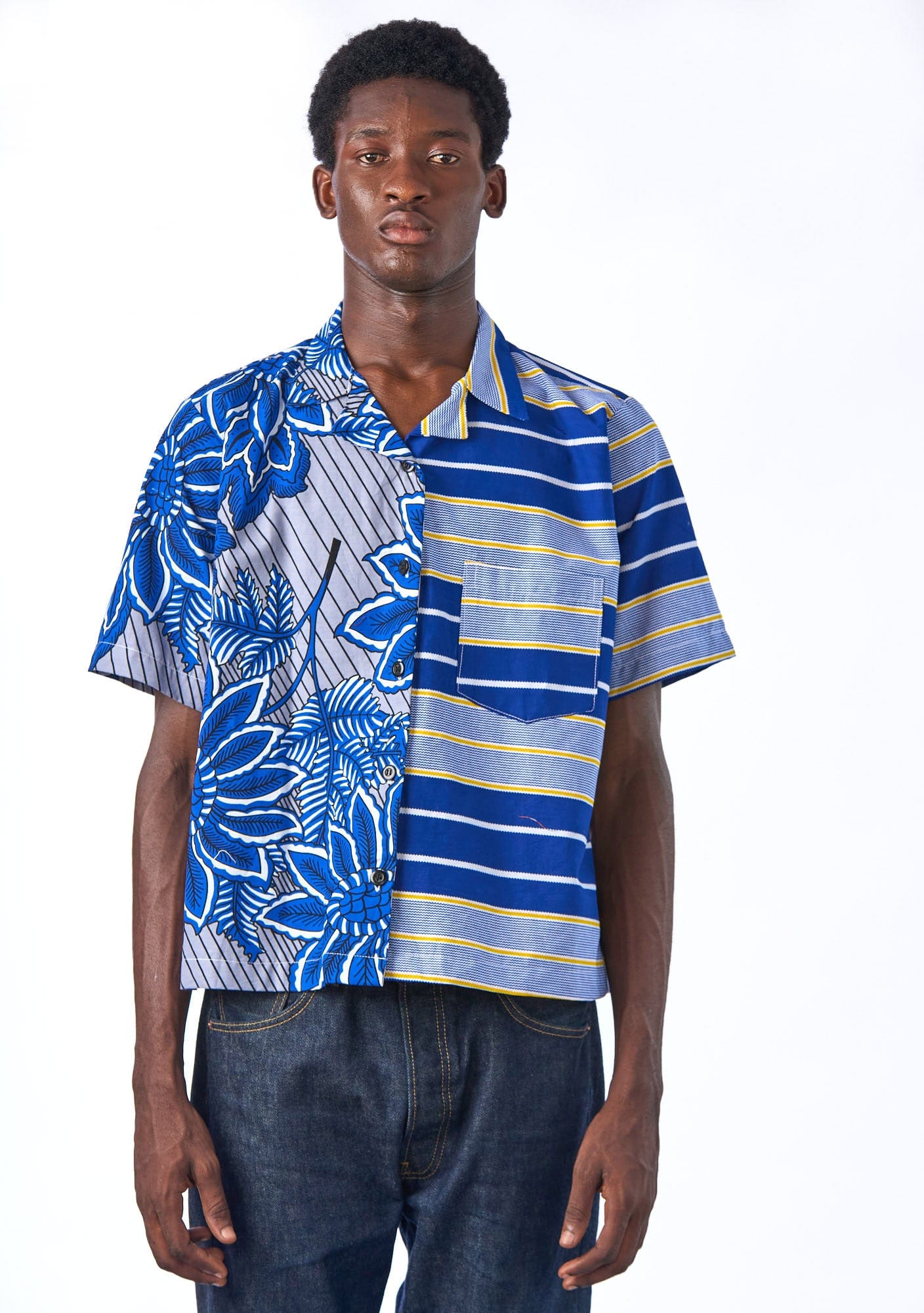 YEVU VIP Men - Shirt Mixed Print Shirt - Horizon / Holiday