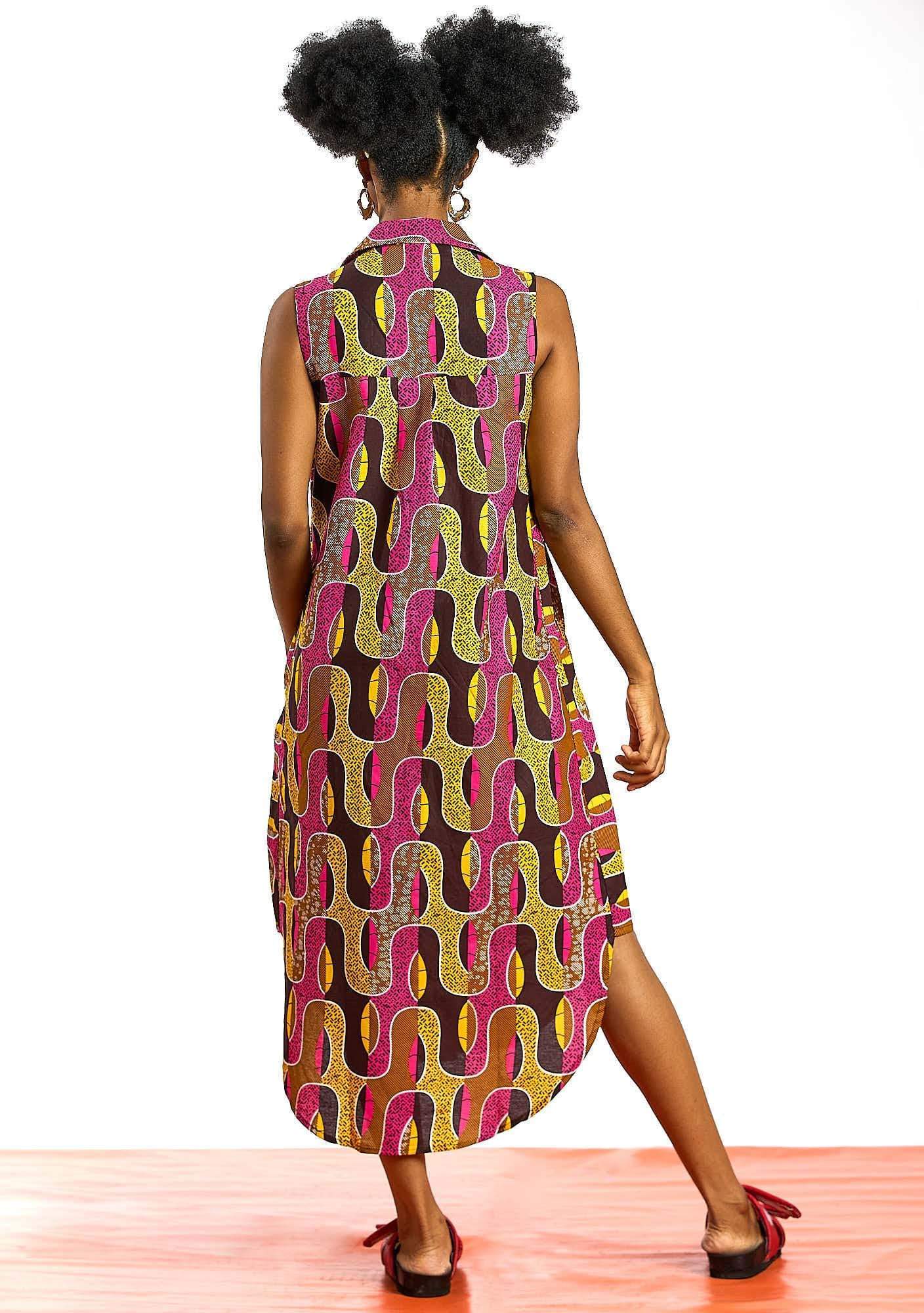 YEVU VIP Women - Dress Panelled Shirt Dress - Peanut Butter
