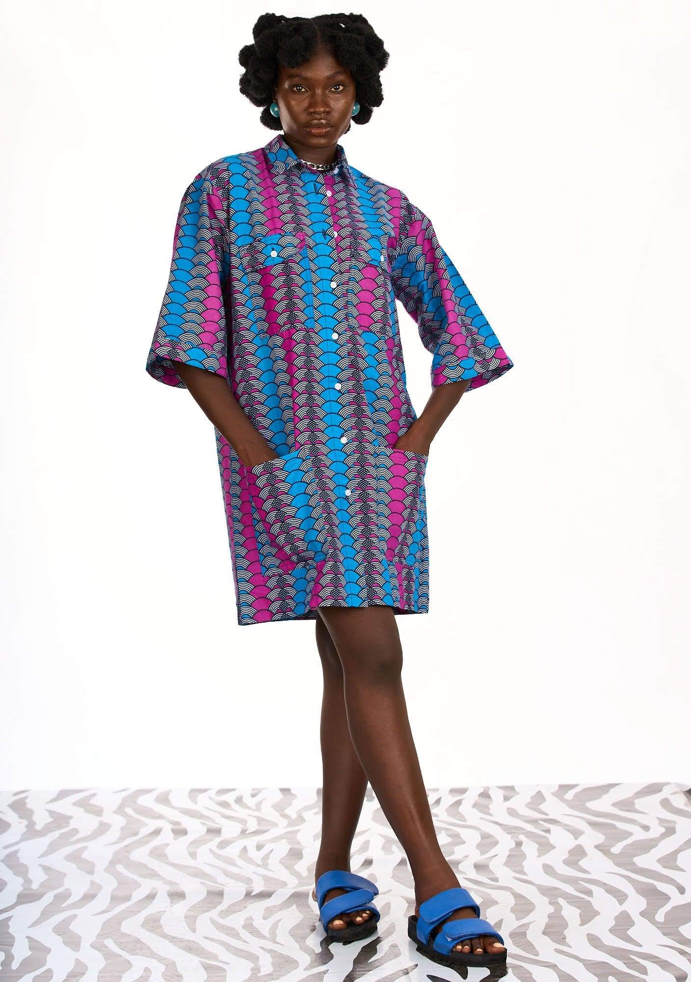 YEVU VIP Women - Dress Pocket Shirt Dress - Python